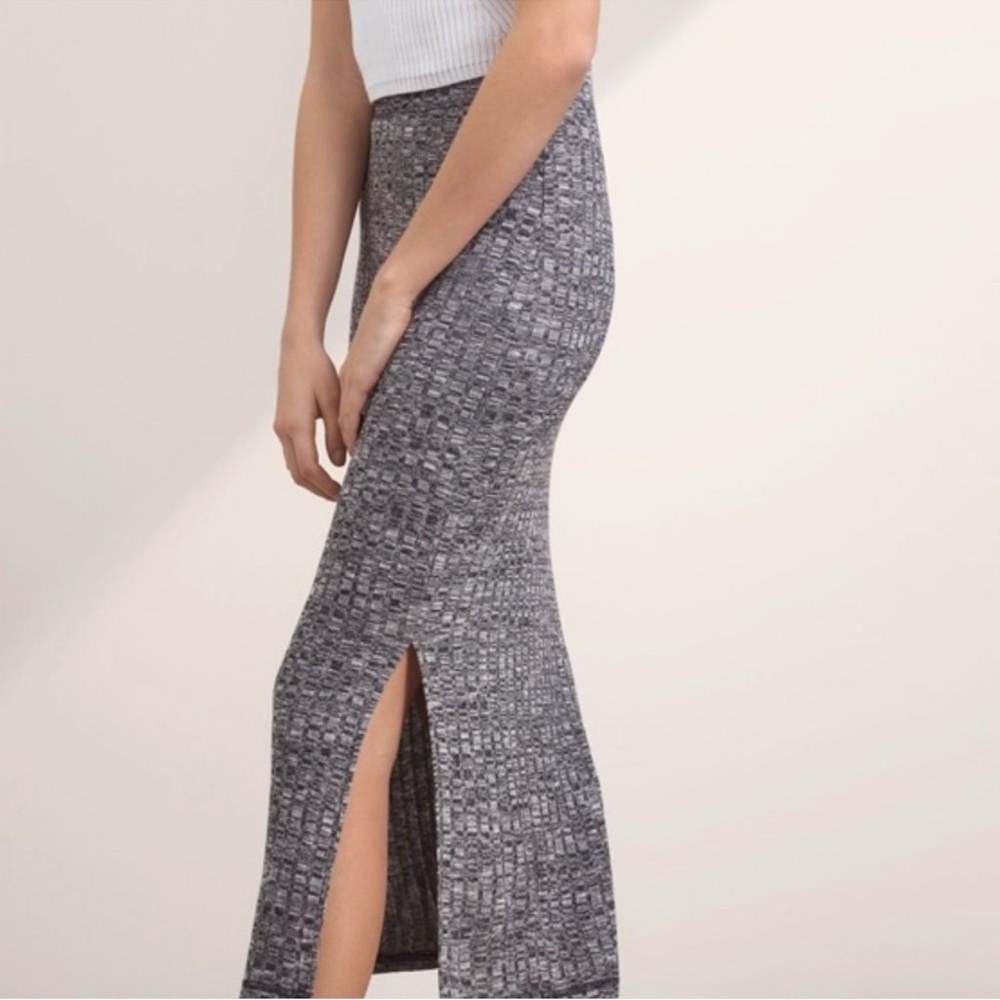 Gray Knit Maxi Skirt
